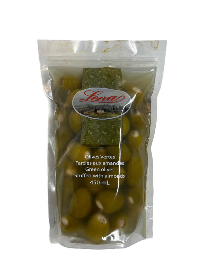 Olives vertes farcies aux amandes 450ml (sac refermable)