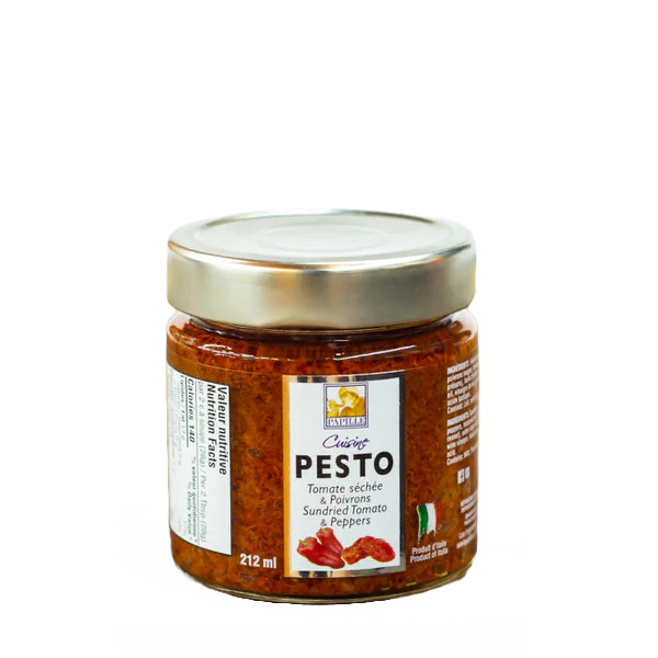 Pesto tomate séchée et poivrons papille 212ml