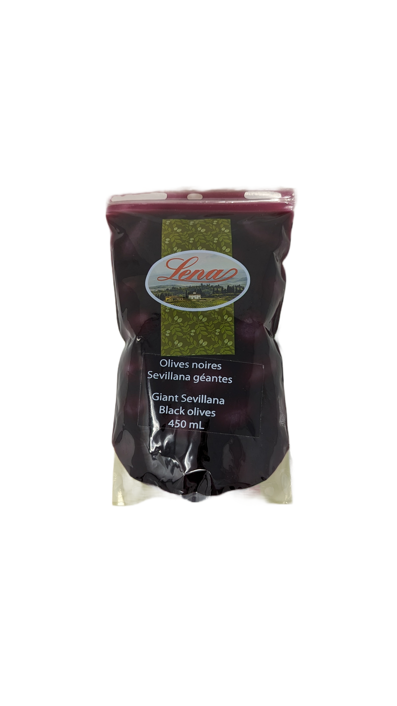 Olives noires sevillana géantes (Pérou) 450ml (sac refermable)