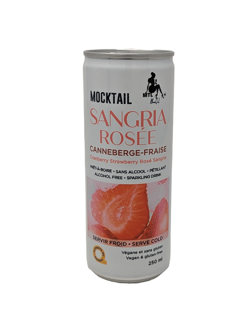 Mocktail sangria rosée canneberge-fraise