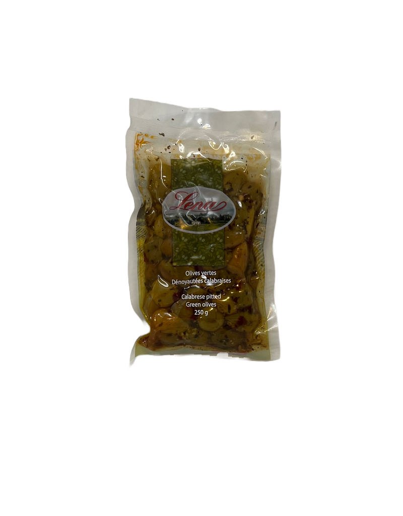 Olives vertes dénoyautées Calabraise 450ml (sac refermable)